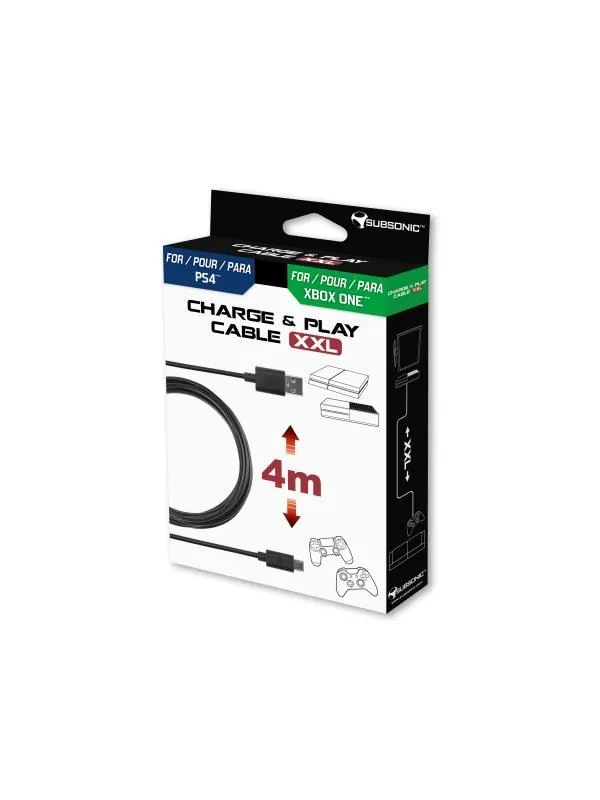 Subsonic Charging cable - Wired Charging cable for wireless game controller - Sony PlayStation 4