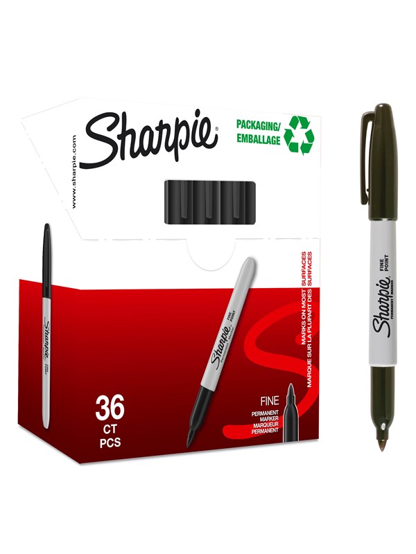 Sharpie Permanent Markers | Fine Point | Black | 36 Count