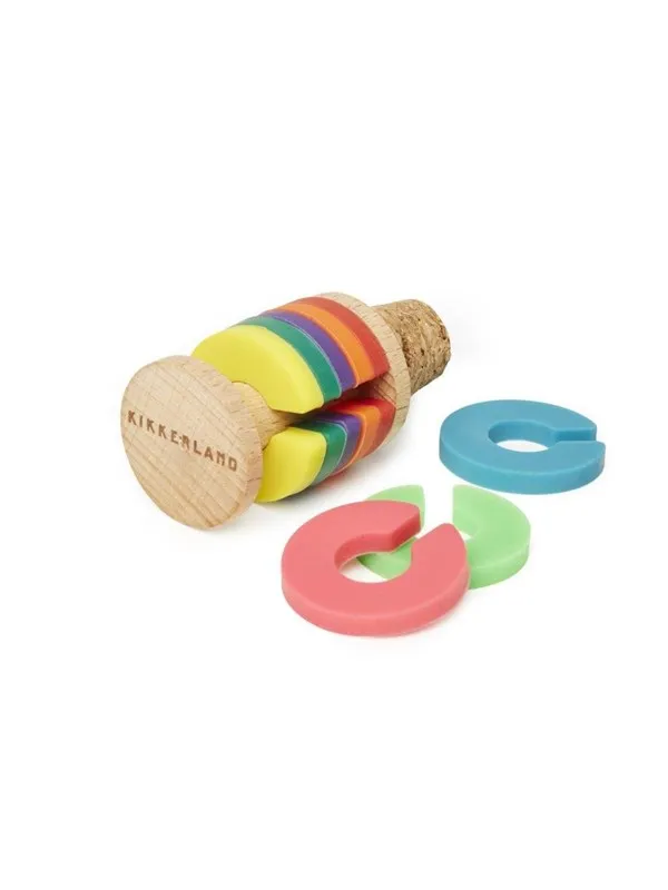 Kikkerland - Rainbow Wine Rings + Stopper (BA91)