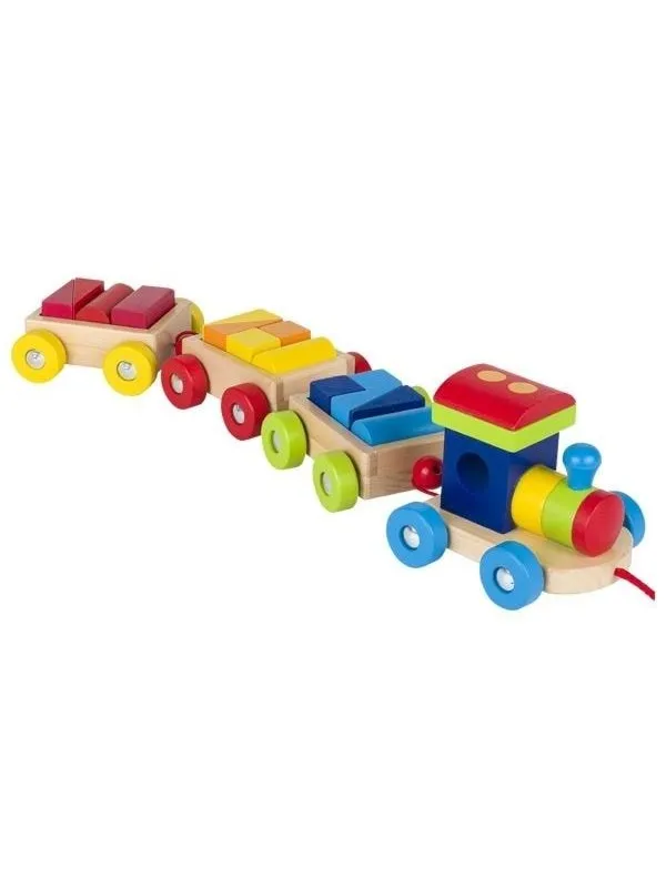 Goki Wooden Train with Blocks
