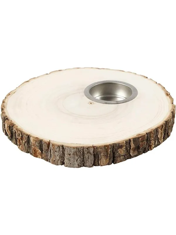 Creativ Company Wooden Disc Tea Light Holder 14-16cm