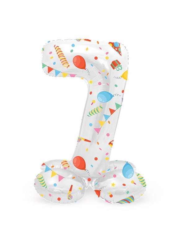 Folat BV Standing Foil Balloon Joyful Party Number 7 -72cm