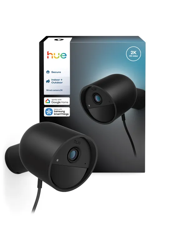 Philips Hue Secure-kamera 2K med ledning - svart