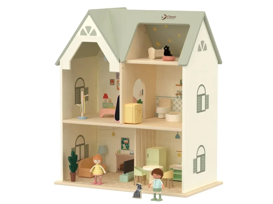 Classic World Wooden Dollhouse Cottage