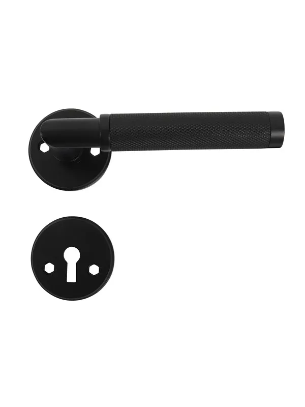 Home>it door handle knurled L-handle 19 mm. matte black