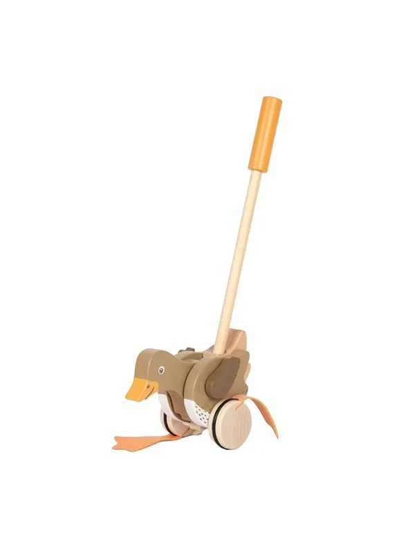 Small Foot - Wooden Push Figure Duck with Moving Head
