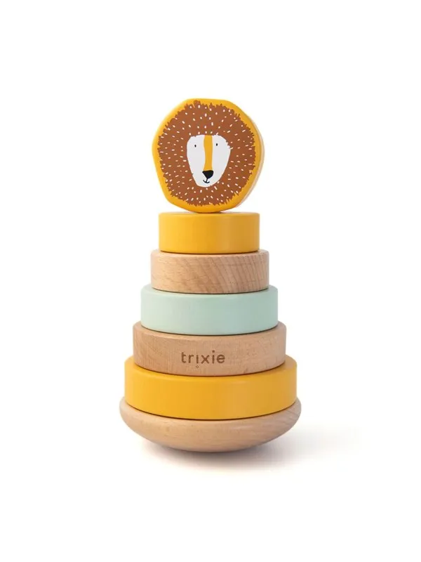 Trixie Baby Wooden Stacking Toys - Mr. Lion 7 parts.