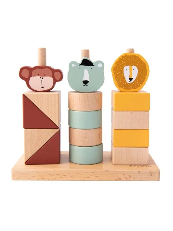 Trixie Baby Wooden Animals Stacking Blocks 15 pcs.