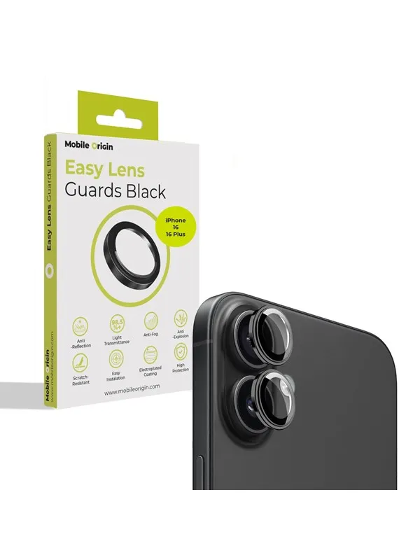 Mobile Origin Easy Lens guards - black - iPhone 16 / 16 Plus