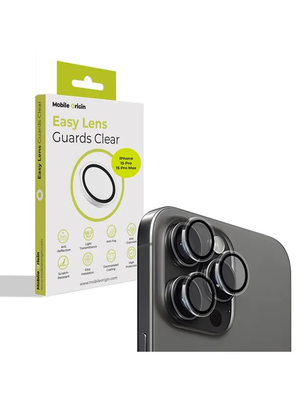 Mobile Origin Easy Lens guards - clear - iPhone 15 Pro/15 Pro Max