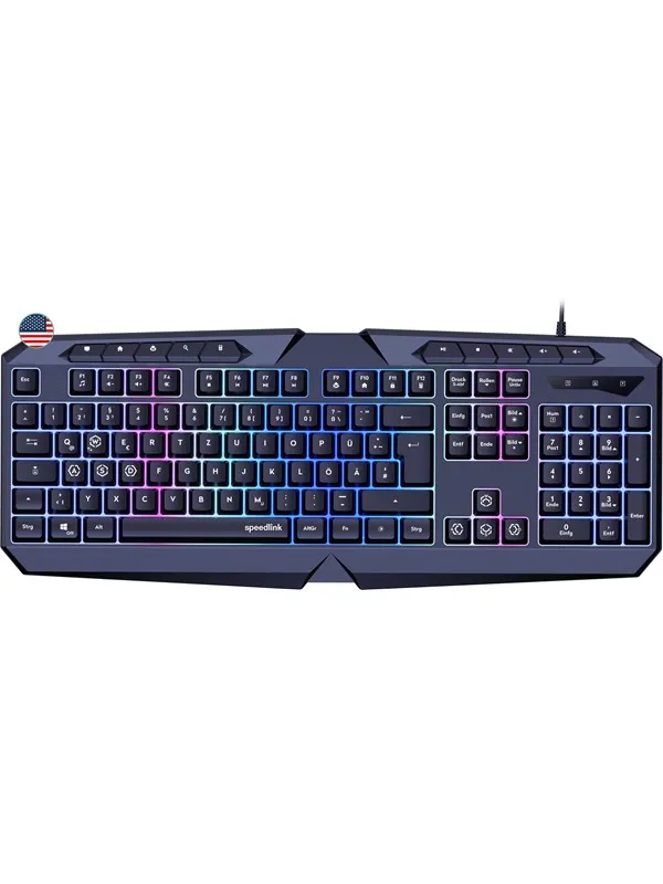 Speed-Link LUDICIUM RGB Rainbow - Gamingtastatur - Engelsk (USA) - Svart