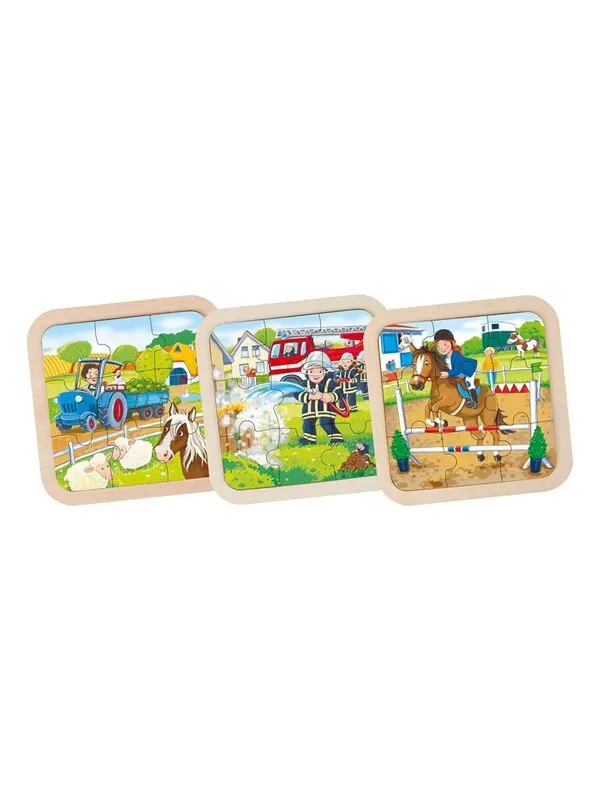 Goki Wooden Jigsaw Puzzle - assorted Tre