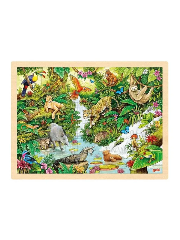 Goki Wooden Jigsaw Puzzle In the Jungle 96pcs. Tre