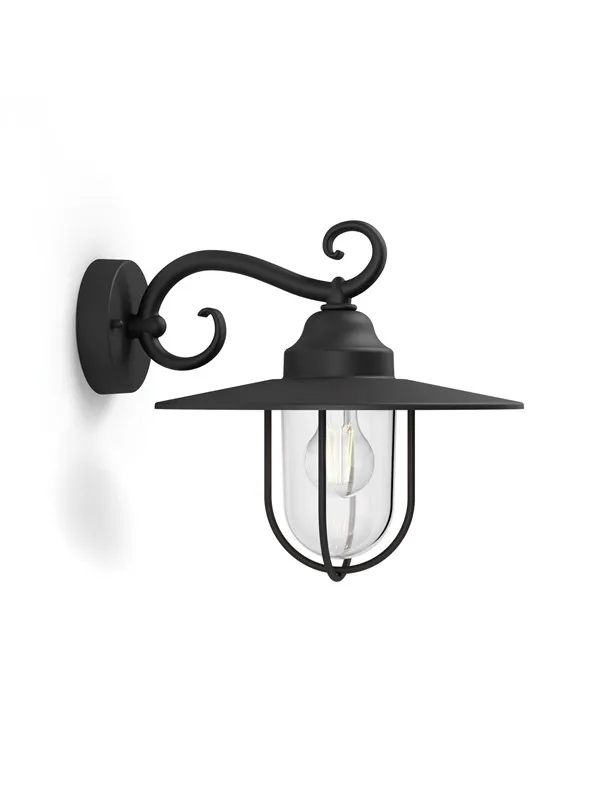 Philips Pasture wall lantern black 1x60W 230V