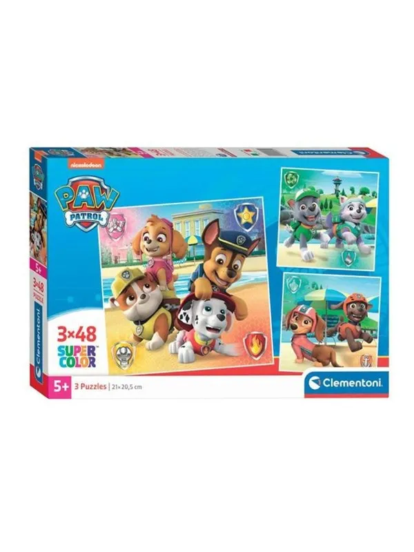 Clementoni Jigsaw Puzzle Super Color Square PAW Patrol 3x48pcs.