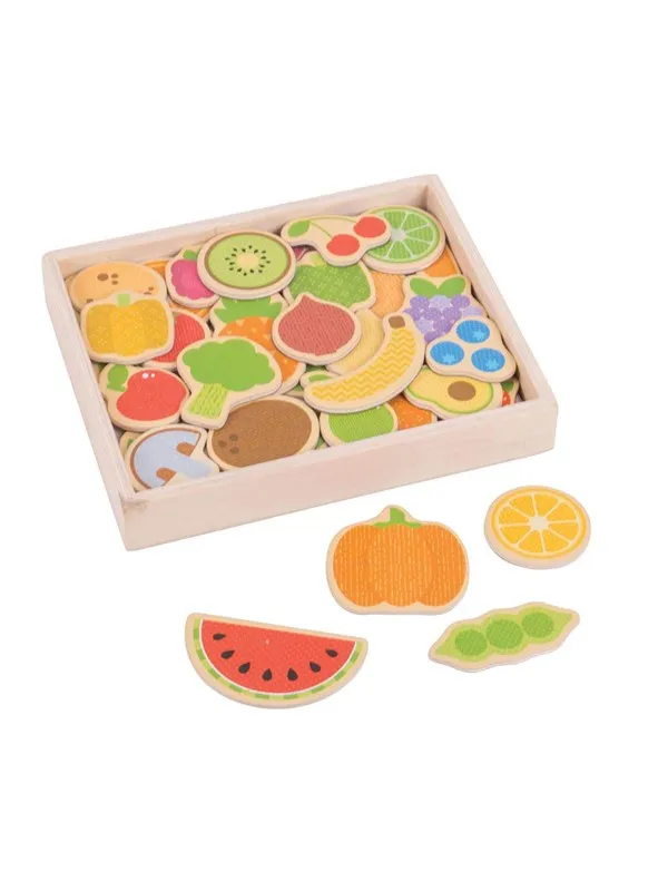 Bigjigs Wooden Magnets Fruit and Vegetables 35 pcs