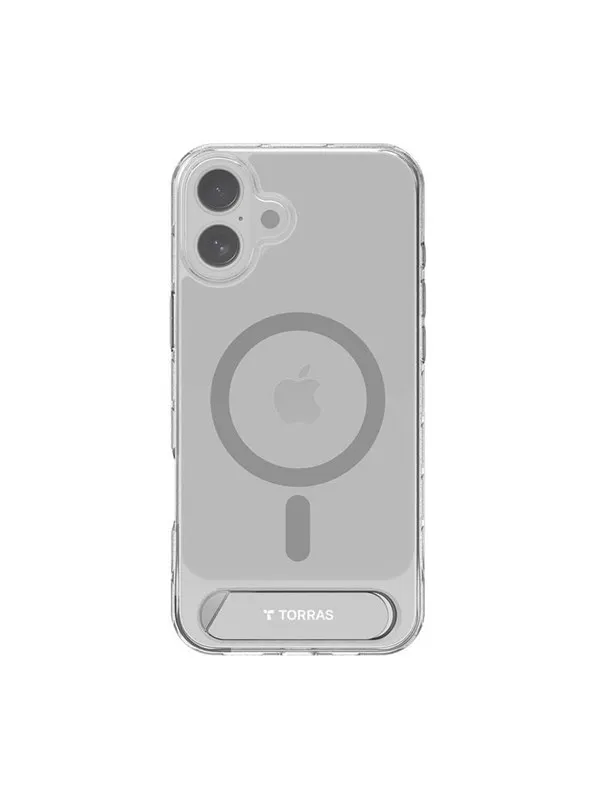 Torras Pstand Series Case for iPhone 16 (Transparent)