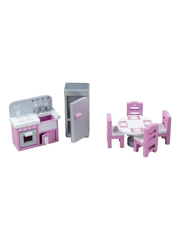 Tidlo Wooden Dollhouse Furniture Kitchen 9 pieces.