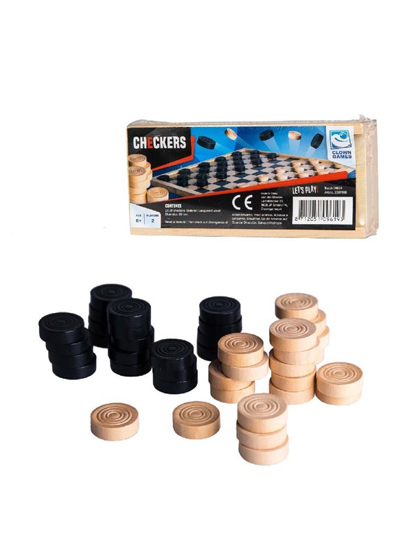 Clown Games Checkers Wood