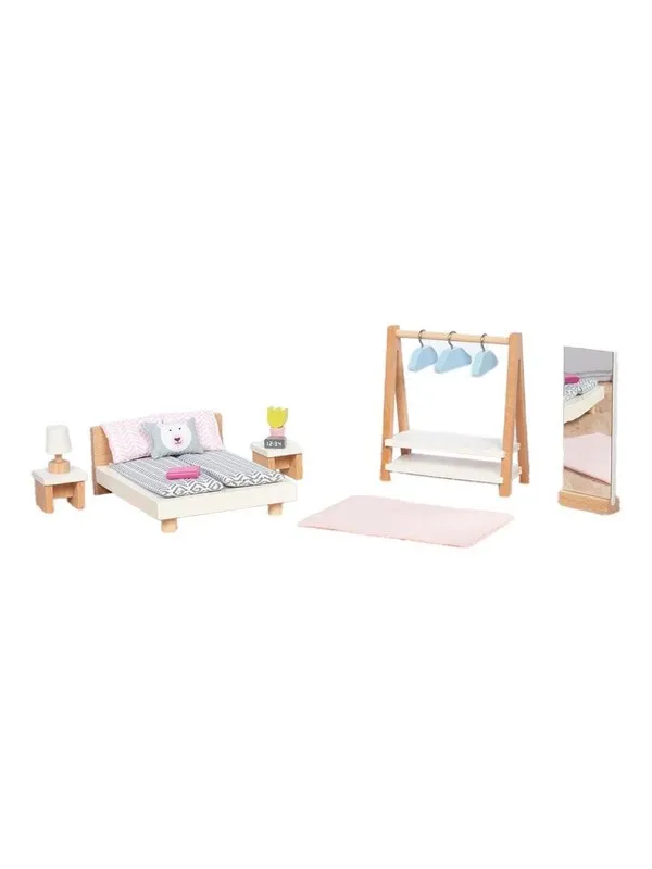 Goki Wooden Doll Furniture Bedroom 18pcs.