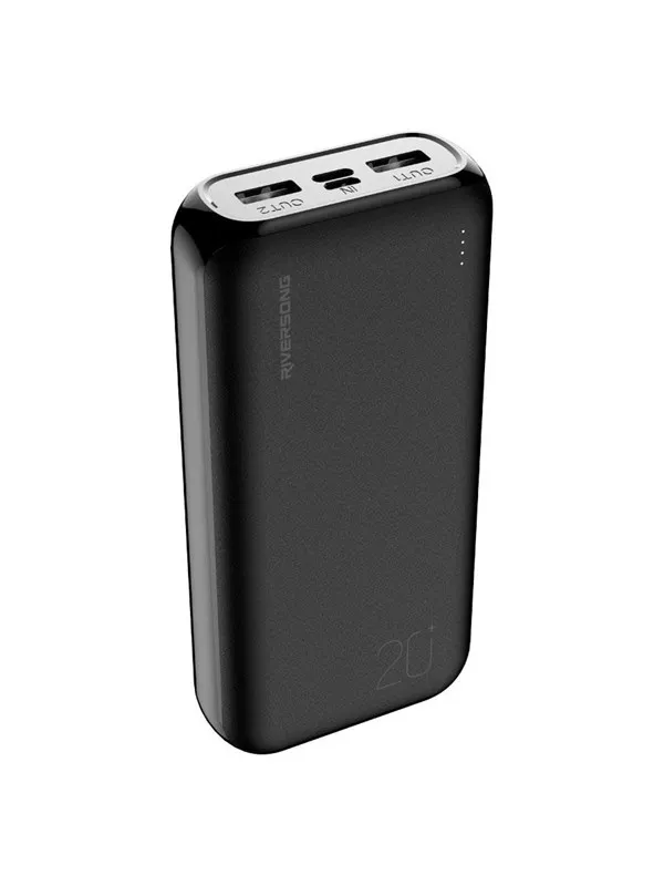 Riversong Vision S20E Pro 20.000 mAh 20W USB-C PD powerbank Black Nødlader - Svart - 20000 mAh