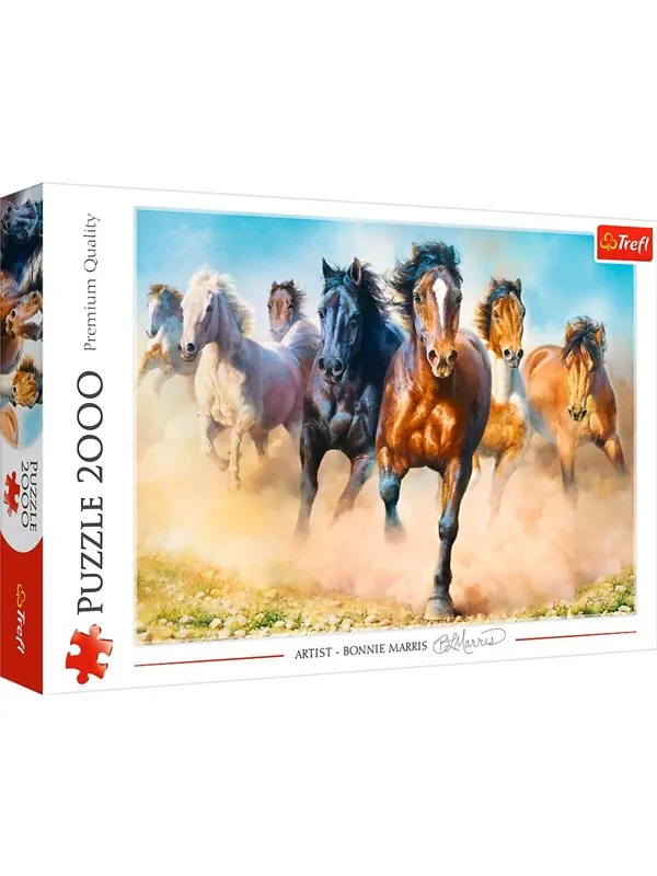 Trefl Puzzle - Galloping herd of horses (2000 pieces) Gulv