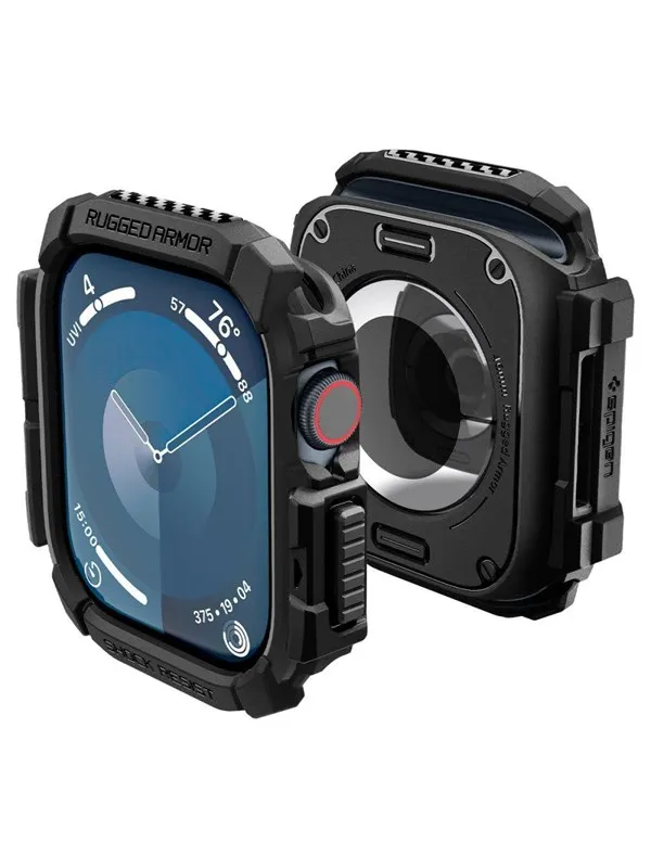 Spigen Rugged Armor - matte black - Apple Watch 11/10 46mm