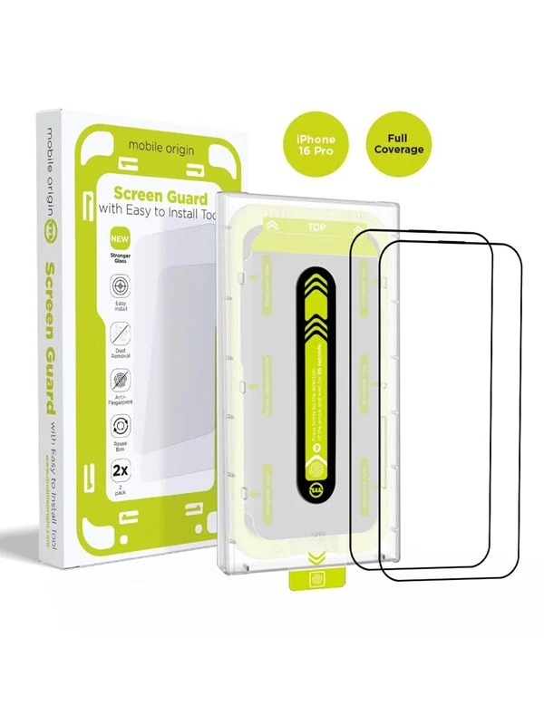 Mobile Origin Screen Guard with easy applicator - 2 pack -  iPhone 16 Pro