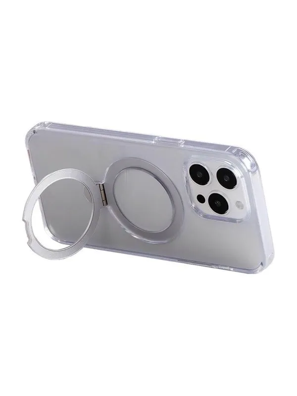 Joyroom Magnetic protective phone case with holder JR-BP004 for iPhone 15 Pro (transparent)