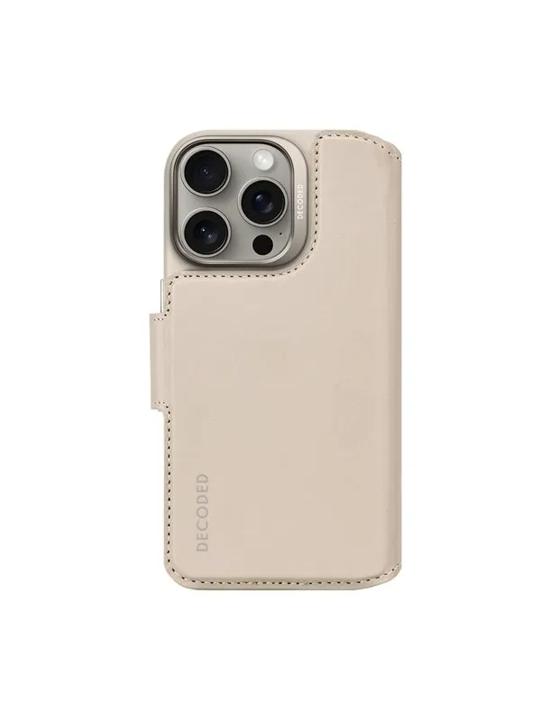 Decoded Leather Detachable Wallet for iPhone 16 Pro Clay