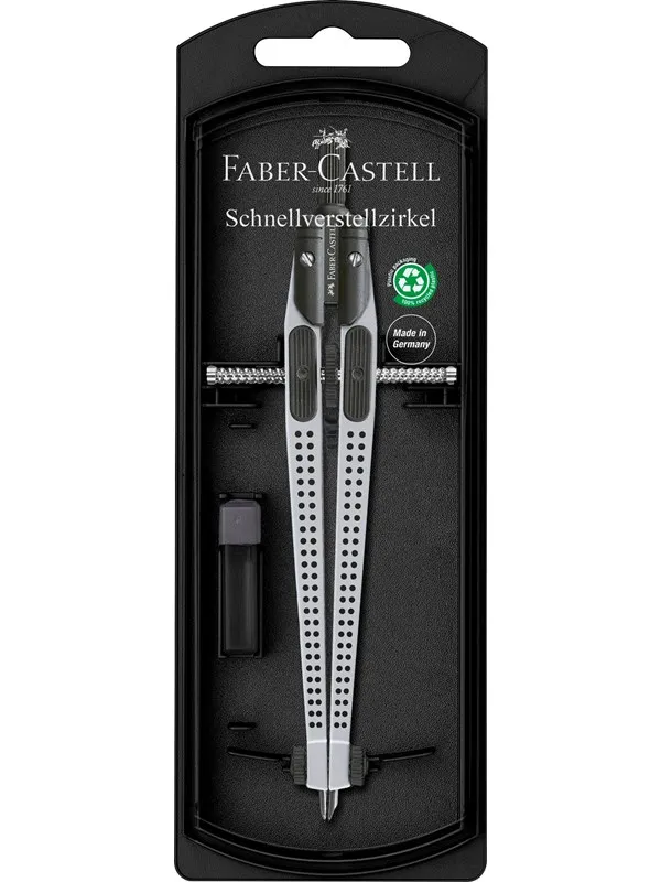 Faber-Castell Quick-Set Compass Grip silver