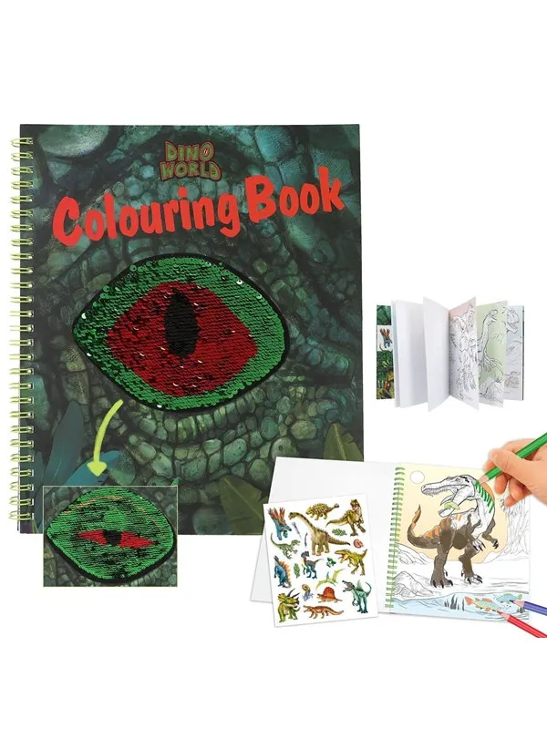 Dino World Colouring Book with Reversible Seqins