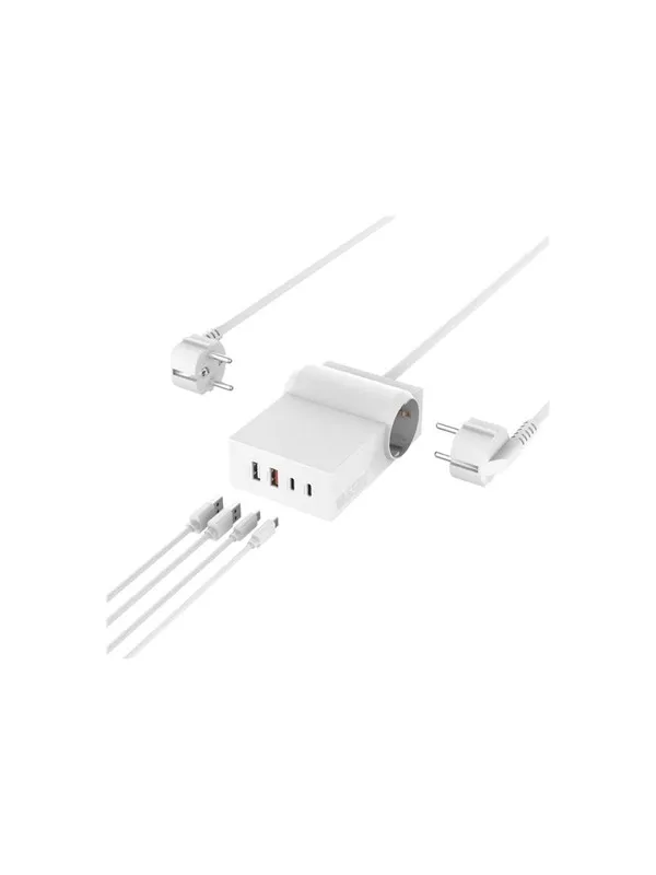4smarts Desk GaN power strip - USB 24 pin USB-C Type F/E - 3840 Watt