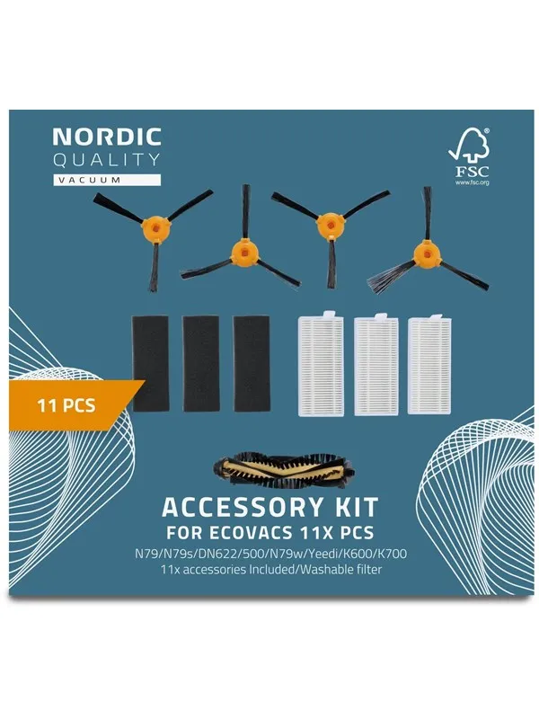 Nordic Quality Robotstøvsuger 11 Pcs Kit Ecovacs