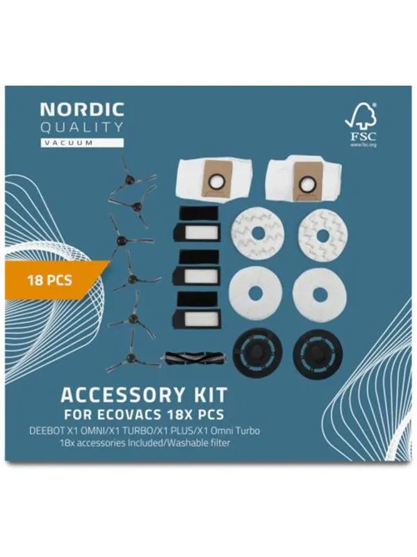 Nordic Quality Robotstøvsuger 18 Pcs Kit Ecovacs