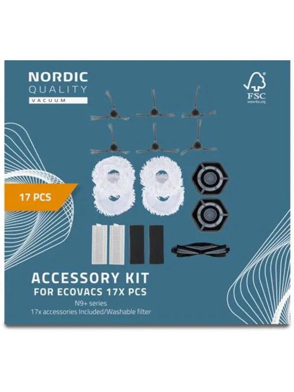 Nordic Quality Robotstøvsuger 17 Pcs Kit for Ecovacs