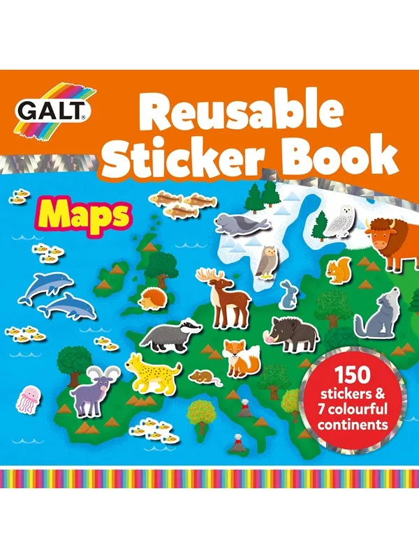 Galt Reusable Sticker Book - Maps