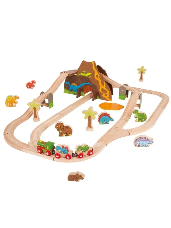 Bigjigs Wooden Dino Train Set 49 pieces.