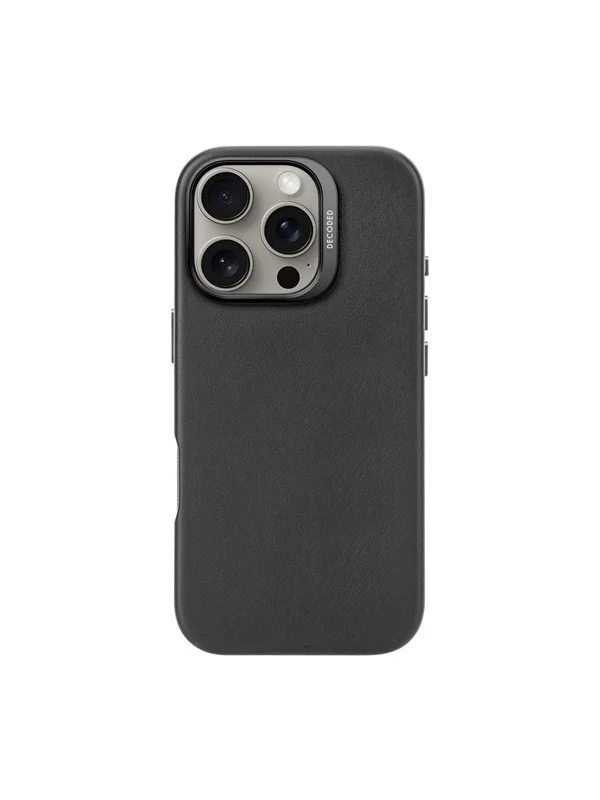 Decoded Leather Backcover for iPhone 16 Pro Black