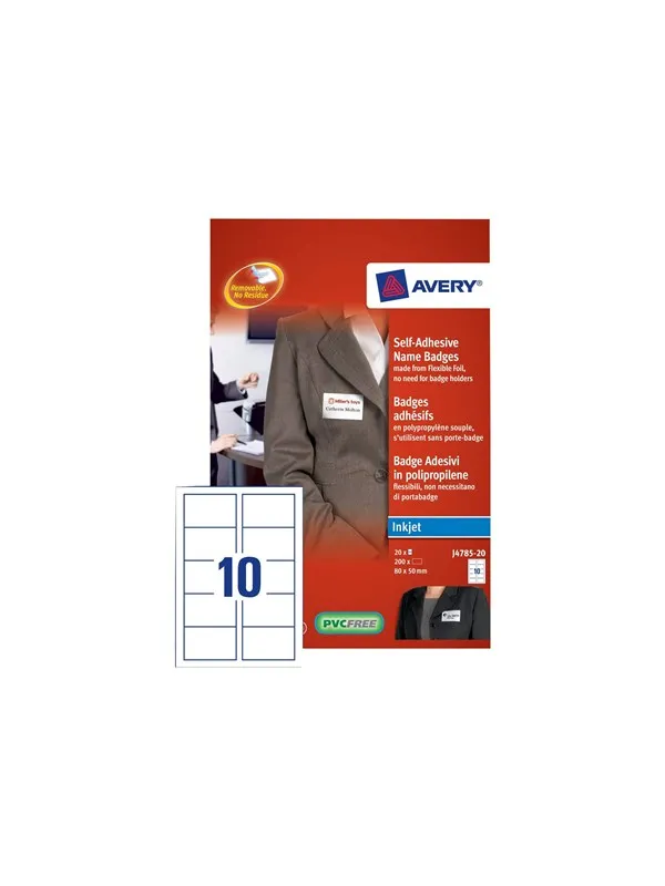 Avery Name Badge - name badge labels - 200 pcs. - 50 x 80 mm