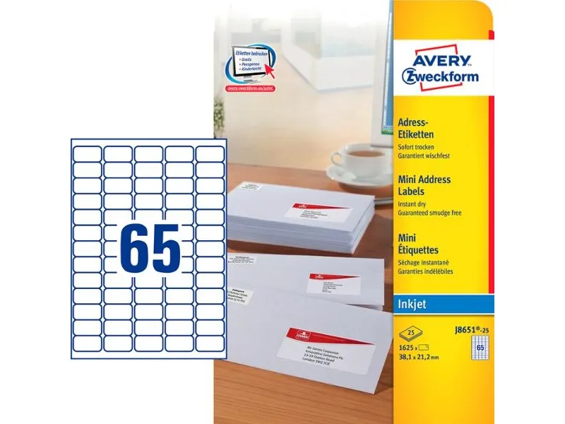 Avery - address labels - 1625 pcs. - 21.2 x 38.1 mm