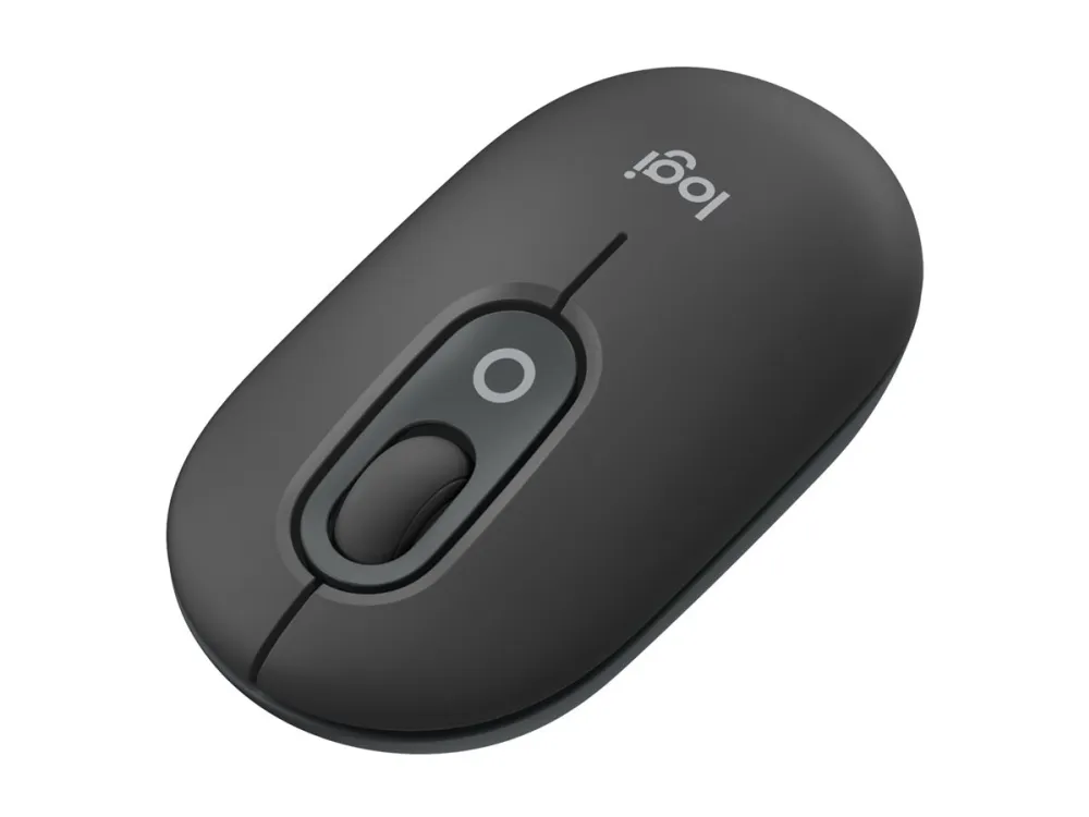 Logitech POP Mouse with Emoji - Graphite - Mus - Optisk - 3 knapper - Svart