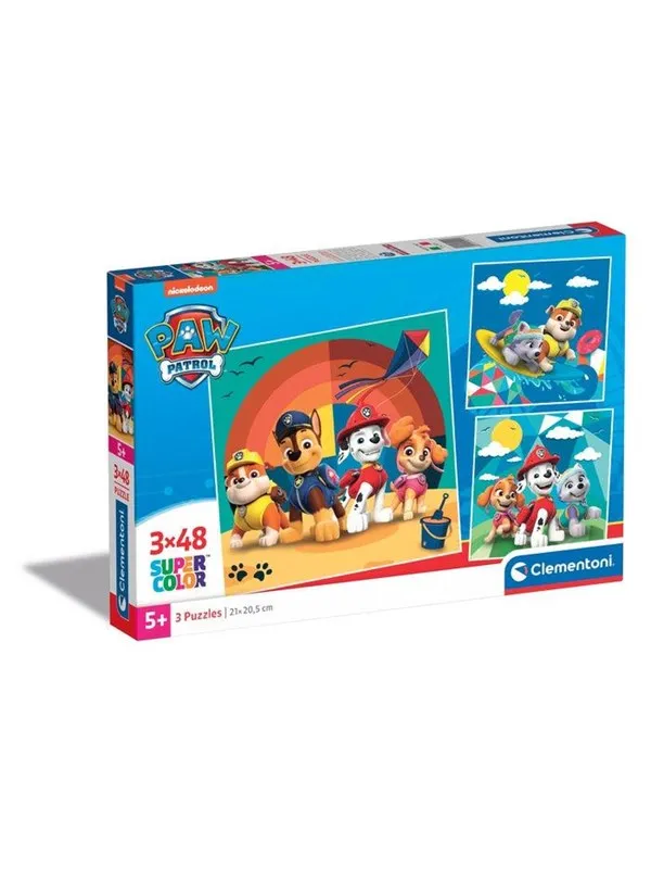 Clementoni Jigsaw Puzzle Super Color Square PAW Patrol 3x48pcs. Gulv