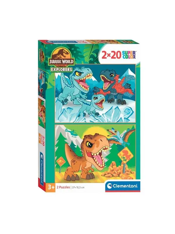 Clementoni Jigsaw Puzzle Super Color Jurassic World 2x20pcs. Gulv