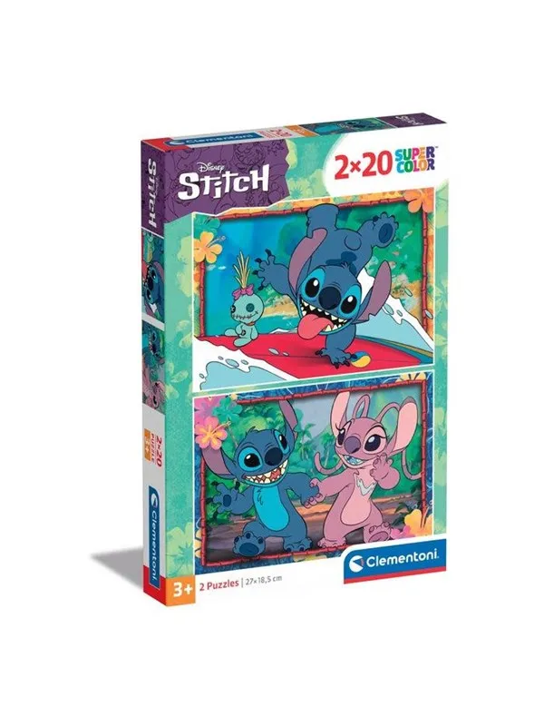 Clementoni Jigsaw Puzzle Super Color Disney Stitch 2x20pcs. Gulv