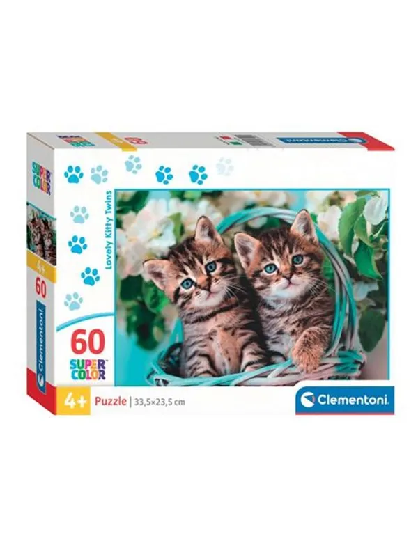 Clementoni Jigsaw Puzzle Super Color Lovely Kitty Twins 60 pcs. Gulv