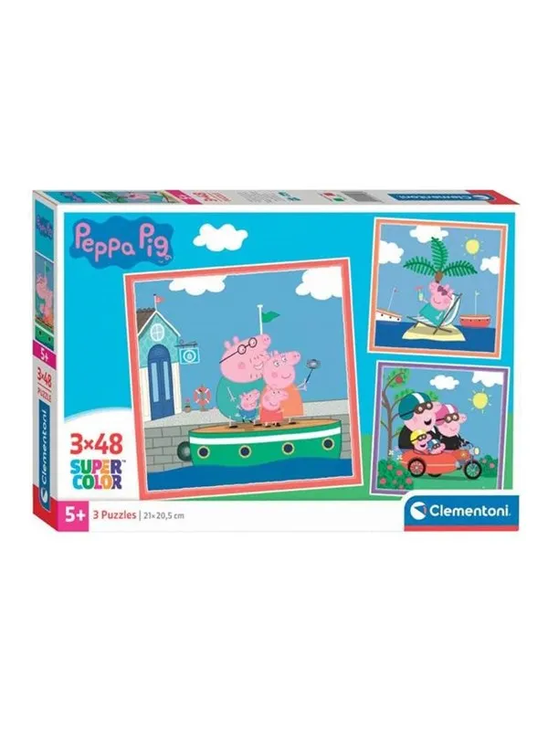 Clementoni Jigsaw Puzzle Super Color Square Peppa Pig 3x48pcs. Gulv
