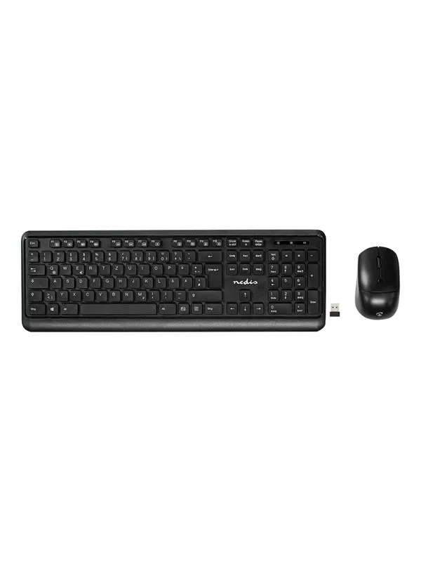 Nedis - keyboard and mouse set - QWERTZ - German - black Input Device - Tastatur & Mussett - Tysk - Svart