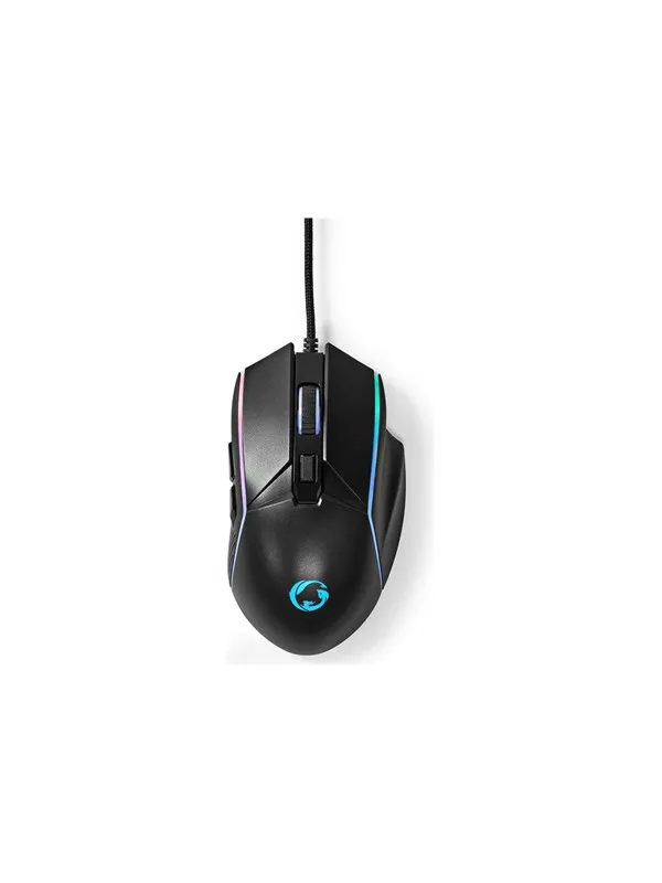 Nedis Gaming - mouse - USB - black - Mus - Optisk - 6 - Svart