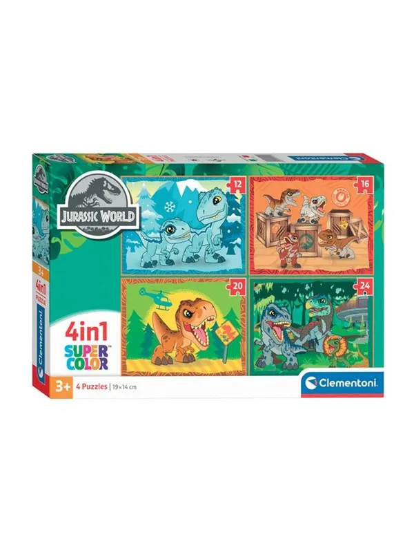 Clementoni Jigsaw Puzzle 4in1 Jurassic World Gulv